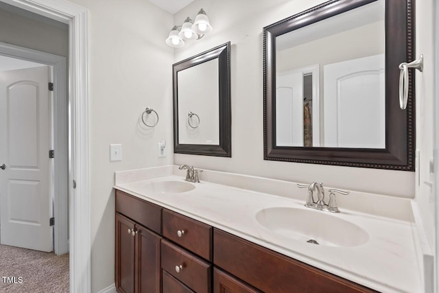 full bathroom with double vanity