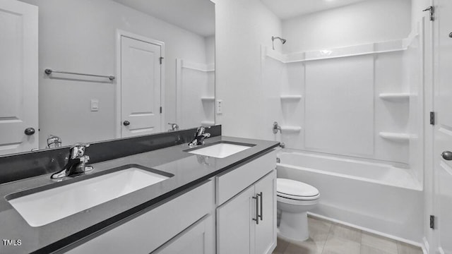 1005 Ocean Ct, Carthage, NC 28327 - full bath featuring double vanity, bathtub / shower combination, and tile patterned flooring