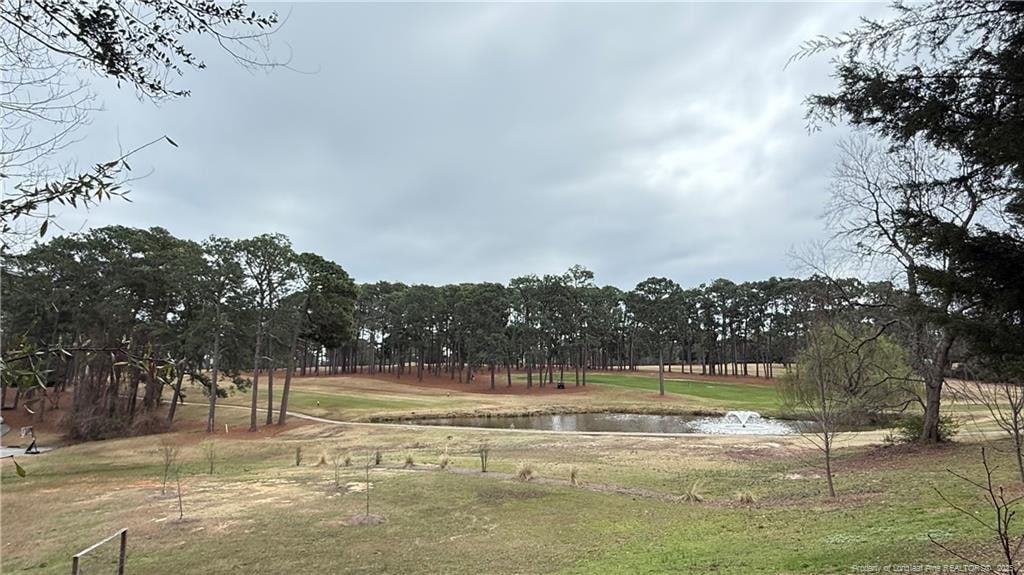 view of yard with a water view