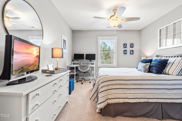 50 Lockamy Ln, Youngsville, NC 27596 - bedroom with light colored carpet and ceiling fan