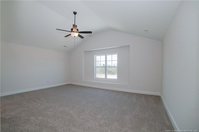 333 Edwinstowe Ave, Fayetteville, NC 28311 - additional living space with vaulted ceiling, carpet, ceiling fan, and baseboards