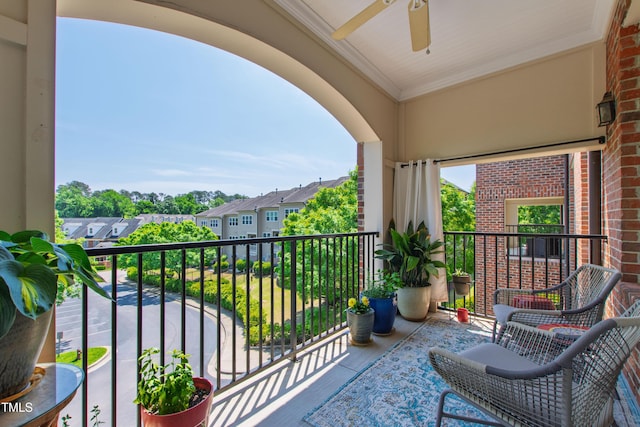 340 Allister Dr Unit 201, Raleigh, NC 27609 - balcony with a residential view and ceiling fan