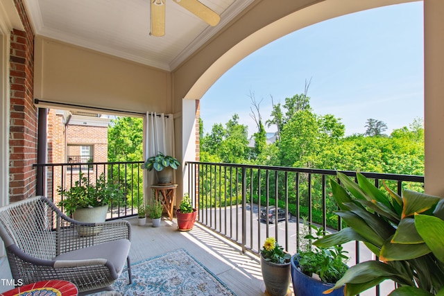 340 Allister Dr Unit 201, Raleigh, NC 27609 - balcony featuring ceiling fan