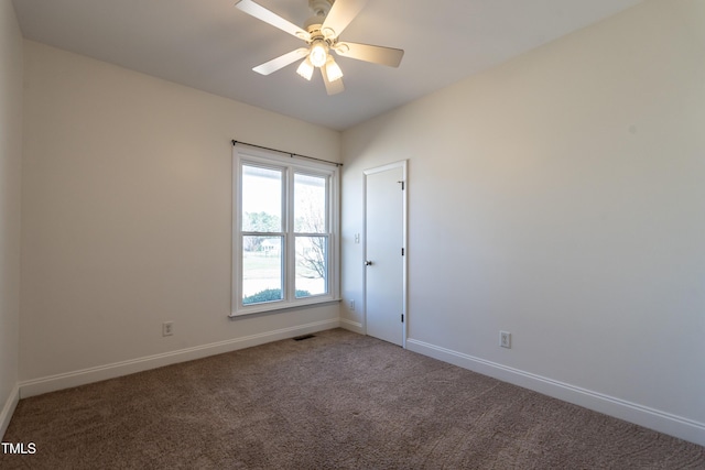 118 Riverwood Dr, Fuquay Varina, NC 27526 - carpeted spare room with visible vents, ceiling fan, and baseboards