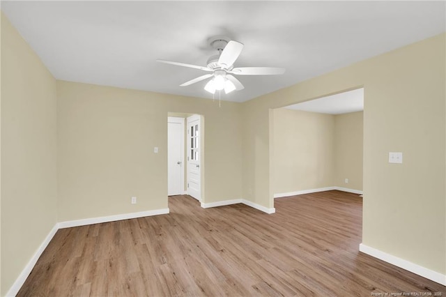 1772 Inverness Dr, Fayetteville, NC 28304 - spare room with light wood finished floors, ceiling fan, and baseboards