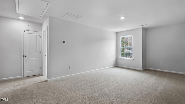 1014 Ocean Ct, Carthage, NC 28327 - carpeted empty room with attic access and recessed lighting