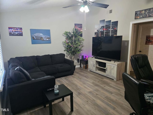 225 Sebastian Way, Rocky Mount, NC 27804 - living room featuring light wood-type flooring, visible vents, and a ceiling fan
