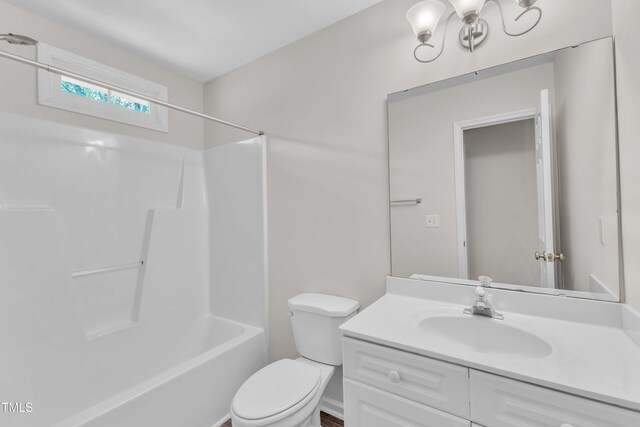 11035 Southwalk Ln, Raleigh, NC 27614 - full bath featuring toilet, vanity, and shower / bath combination