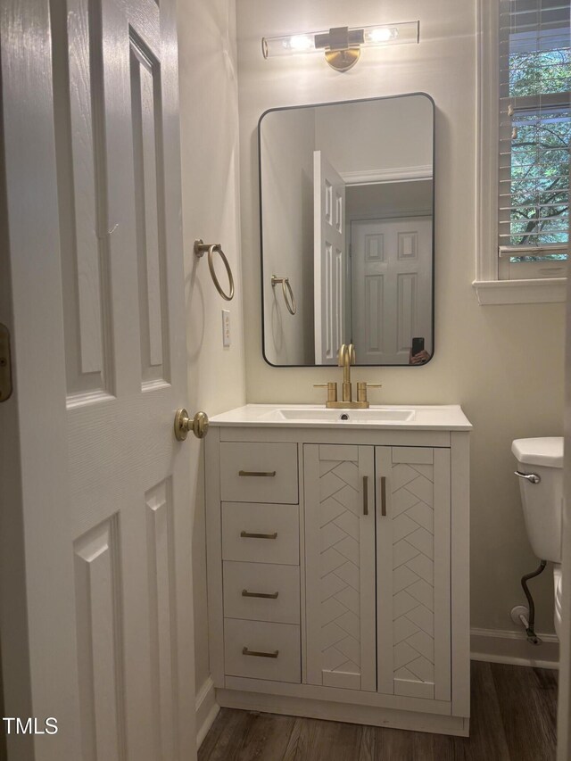 11035 Southwalk Ln, Raleigh, NC 27614 - bathroom with vanity and wood finished floors
