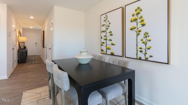 140 Holton St, Smithfield, NC 27577 - dining area with recessed lighting, wood finished floors, and baseboards