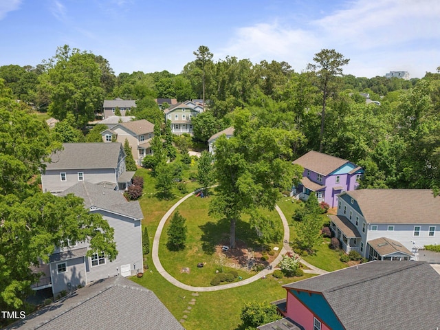 drone / aerial view with a residential view