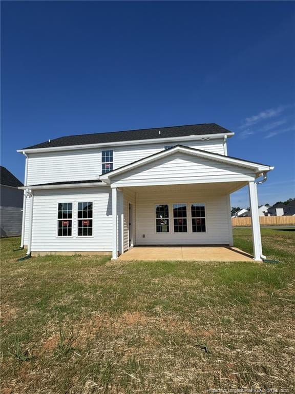 150 Ziggy Way, Raeford, NC 28376 - rear view of property with a patio and a yard
