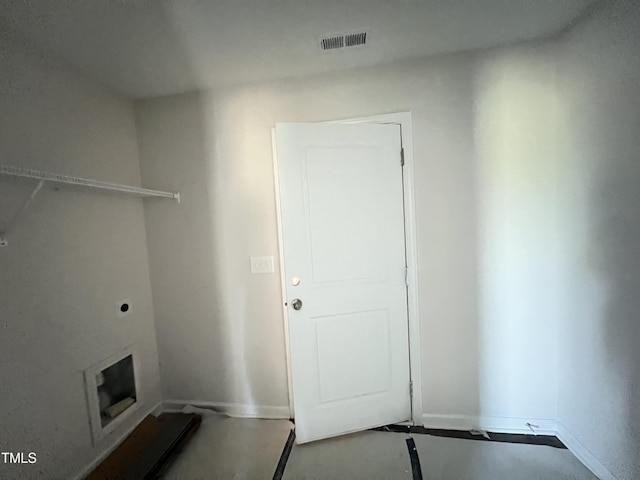 92 Dalton Dr, Lumber Bridge, NC 28357 - laundry area with baseboards, hookup for an electric dryer, laundry area, and visible vents