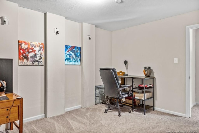 6407 Kimridge Rd, Fayetteville, NC 28314 - office with carpet flooring, a textured ceiling, and baseboards