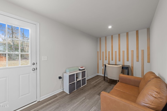 1558 Indigo Creek Dr, Zebulon, NC 27597 - living area with recessed lighting, baseboards, and wood finished floors