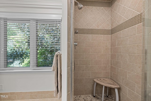 3915 Nottaway Rd, Durham, NC 27707 - bathroom featuring a stall shower and plenty of natural light