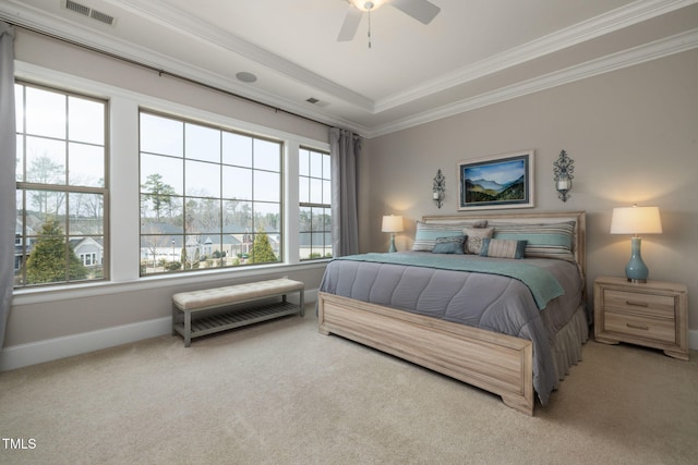 301 Rocking Ranch Ct, Cary, NC 27519 - carpeted bedroom featuring ornamental molding and a ceiling fan