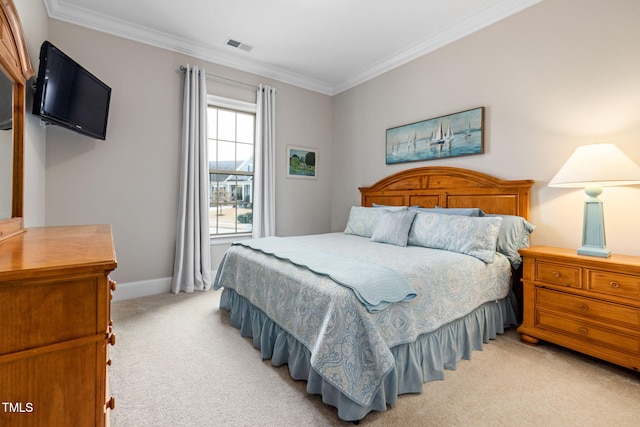 301 Rocking Ranch Ct, Cary, NC 27519 - bedroom with light colored carpet and crown molding