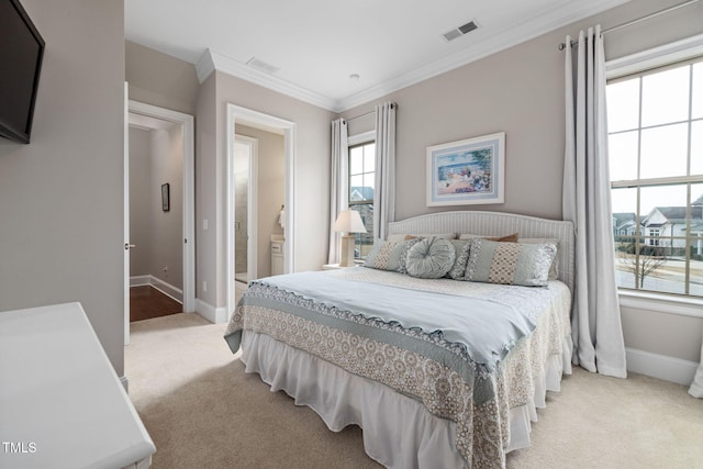 301 Rocking Ranch Ct, Cary, NC 27519 - bedroom featuring carpet flooring and ornamental molding