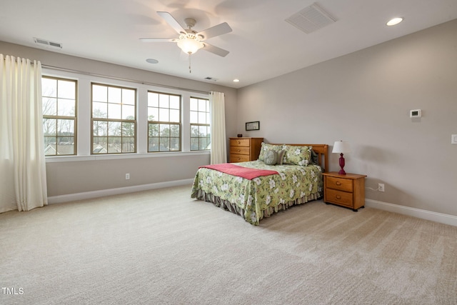 301 Rocking Ranch Ct, Cary, NC 27519 - carpeted bedroom with a ceiling fan and recessed lighting