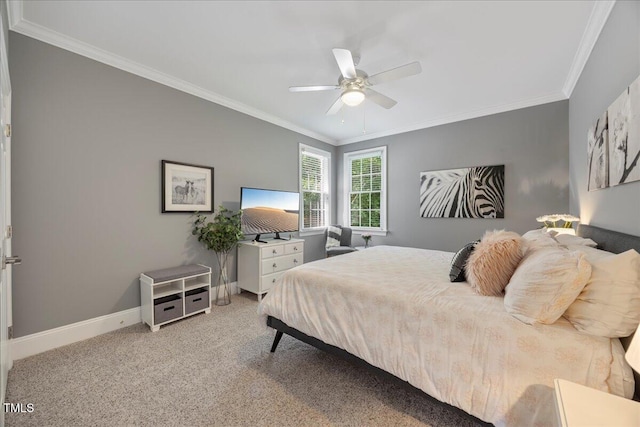 1508 Tradescant Ct, Raleigh, NC 27613 - carpeted bedroom featuring ornamental molding and ceiling fan