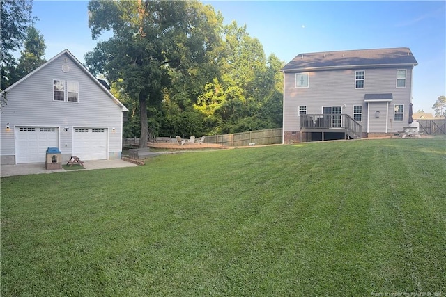 263 Autumn Ln, Raeford, NC 28376 - view of yard featuring a wooden deck and stairs
