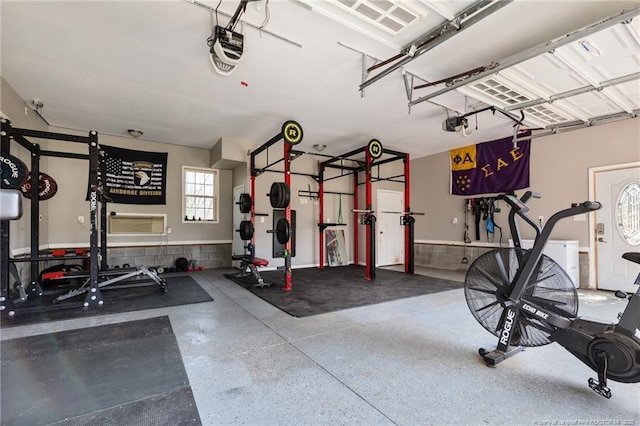 263 Autumn Ln, Raeford, NC 28376 - exercise room with a garage