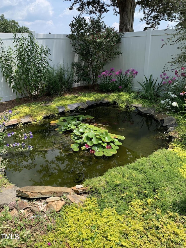 115 Omega Rd, Durham, NC 27712 - view of yard with a garden pond