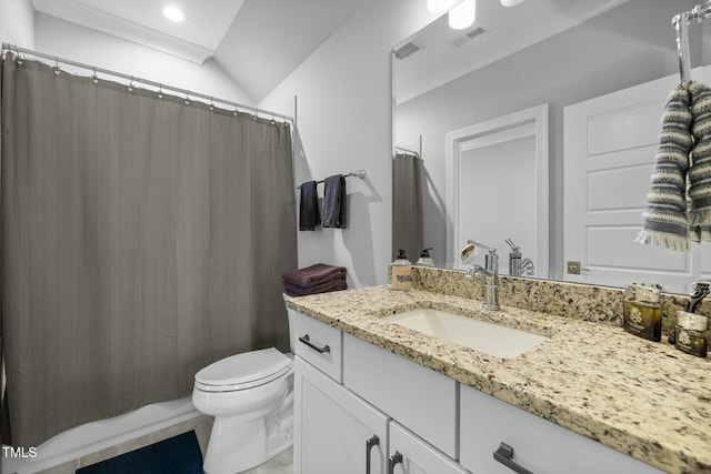 76 Gentry Dr, Pittsboro, NC 27312 - bathroom with a shower with shower curtain, toilet, and vanity