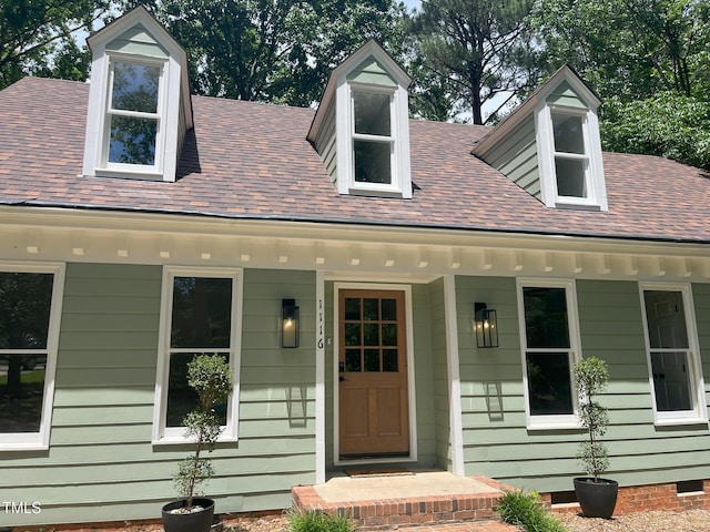 1116 Shadywood Ln, Raleigh, NC 27603 - entrance to property with roof with shingles and crawl space