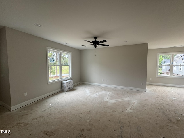 9600 Stallings Rd, Spring Hope, NC 27882 - empty room with baseboards and a ceiling fan