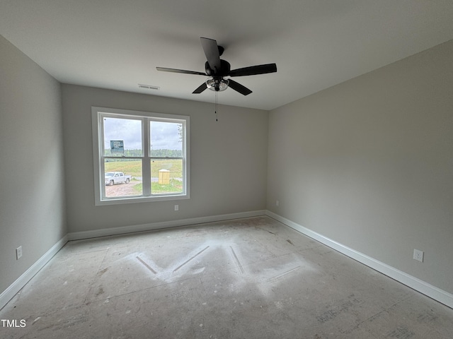 9600 Stallings Rd, Spring Hope, NC 27882 - spare room with ceiling fan and baseboards