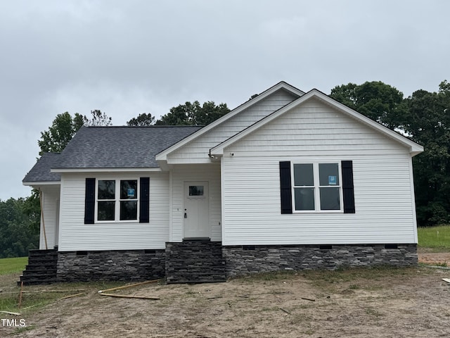 9600 Stallings Rd, Spring Hope, NC 27882 - view of front of home featuring crawl space and a shingled roof