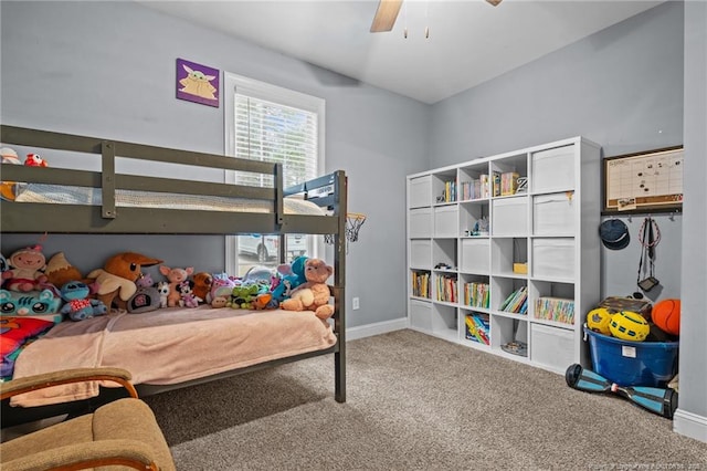 33 Woodbury Ln, Sanford, NC 27332 - carpeted bedroom featuring a ceiling fan and baseboards