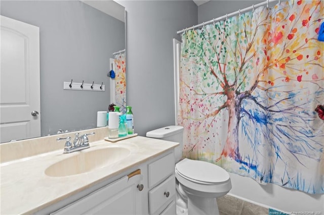33 Woodbury Ln, Sanford, NC 27332 - bathroom with vanity, tile patterned flooring, and toilet