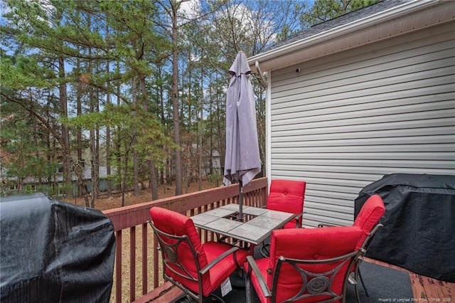 33 Woodbury Ln, Sanford, NC 27332 - deck featuring grilling area and outdoor dining area
