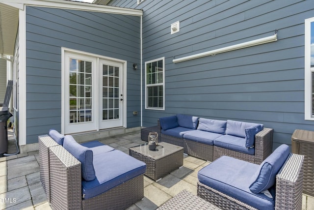 2801 Landon Ridge Dr, New Hill, NC 27562 - view of patio featuring french doors and an outdoor hangout area