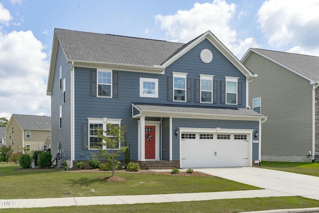 2801 Landon Ridge Dr, New Hill, NC 27562 - view of front of home featuring a garage, driveway, and a front yard