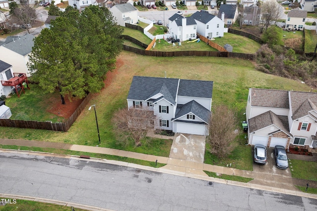 drone / aerial view with a residential view