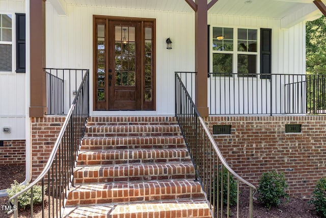 503 Forest Rd, Oxford, NC 27565 - doorway to property featuring a porch