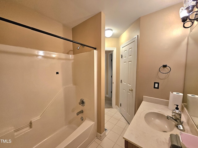 4116 Tall Pine Dr, Franklinton, NC 27525 - bathroom with tile patterned flooring, vanity, and bathing tub / shower combination