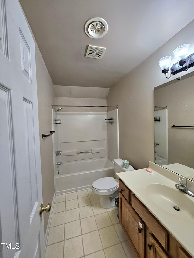4116 Tall Pine Dr, Franklinton, NC 27525 - full bathroom featuring tile patterned floors, toilet, shower / bath combination, and vanity