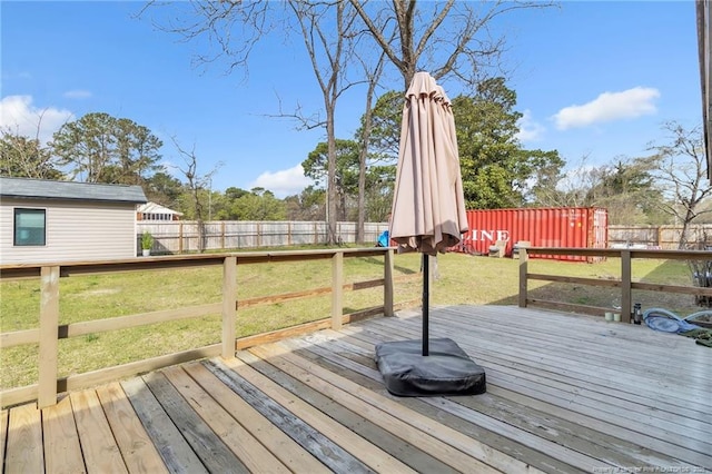 1002 Hicks Ave, Fayetteville, NC 28304 - deck featuring a fenced backyard and a lawn