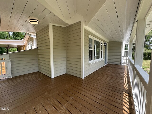 deck with a porch