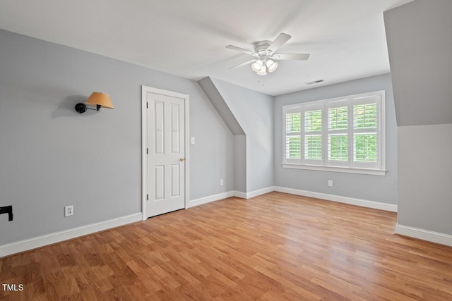 5900 Orchid Valley Rd, Raleigh, NC 27613 - bonus room featuring ceiling fan, light wood-style flooring, and baseboards