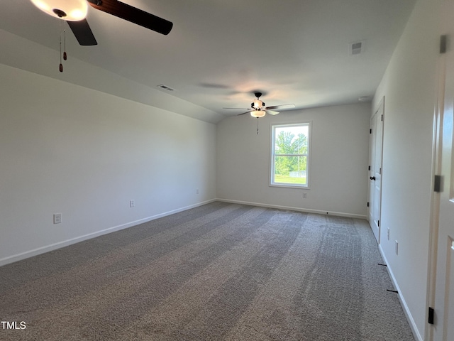 380 Pecan Valley Way, Four Oaks, NC 27524 - carpeted empty room with ceiling fan, baseboards, and lofted ceiling