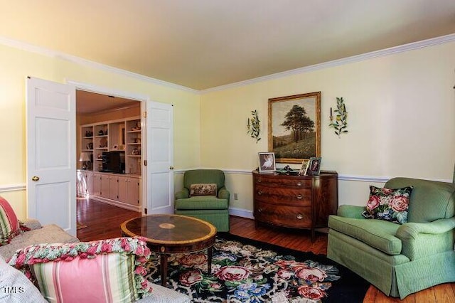 3005 Woodgreen Dr, Raleigh, NC 27607 - living room with wood finished floors and crown molding