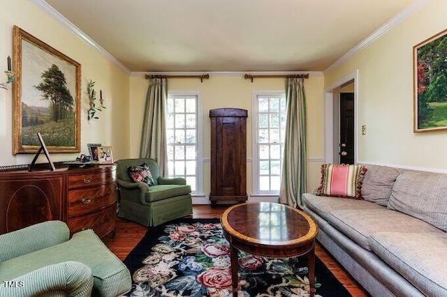 3005 Woodgreen Dr, Raleigh, NC 27607 - living room featuring wood finished floors and ornamental molding