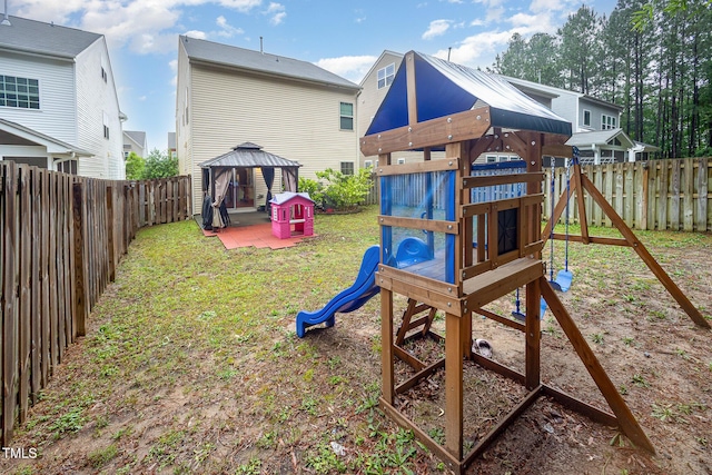 1030 Thoughtful Spot Ln, Durham, NC 27703 - view of jungle gym with a gazebo and a patio area