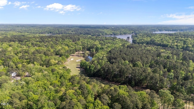 1801 Irish Blvd, Sanford, NC 27332 - birds eye view of property with a forest view and a water view